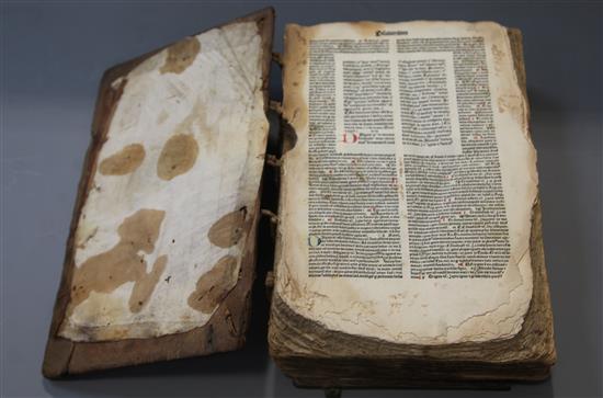 Bible in Latin - An Incunable Vulgate, with notes by Nicholas de Lyra including,